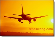 Aircraft Landing In Sunset