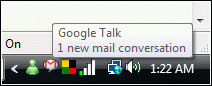 Google Talk as GMail Notifier for Microsoft Windows Vista