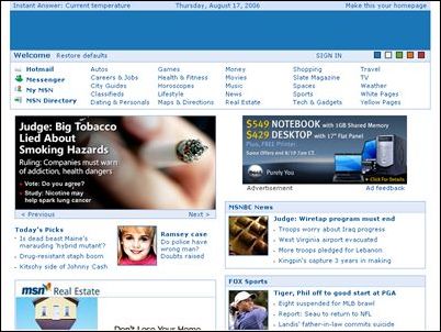 MSN Screenshot